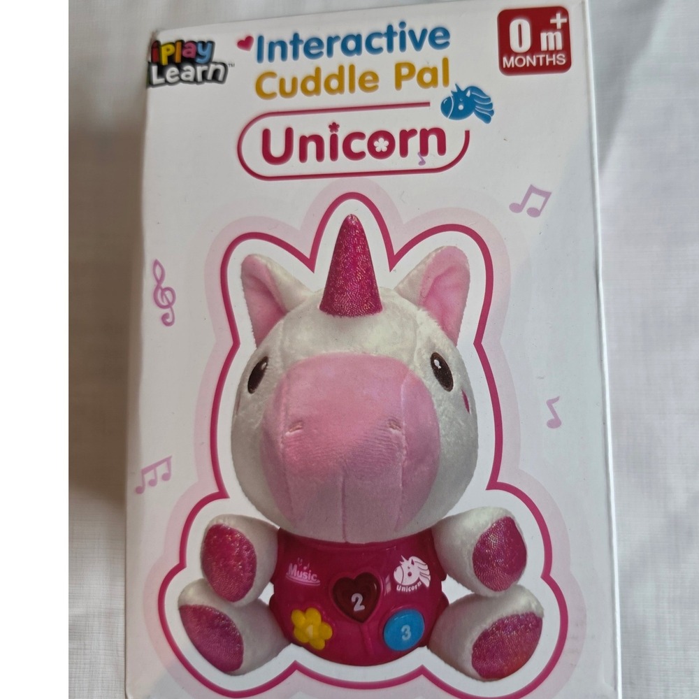 Interactive Cuddle Pal Unicorn Plush Toy Music Lights Nature Sounds Rhymes